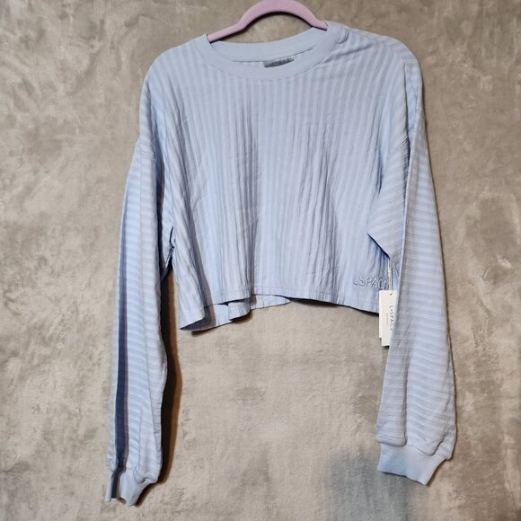LSpace Casual Minimalist Everyday Workout Sporty Half Court Pullover Mist Blue M - Picture 4 of 4
